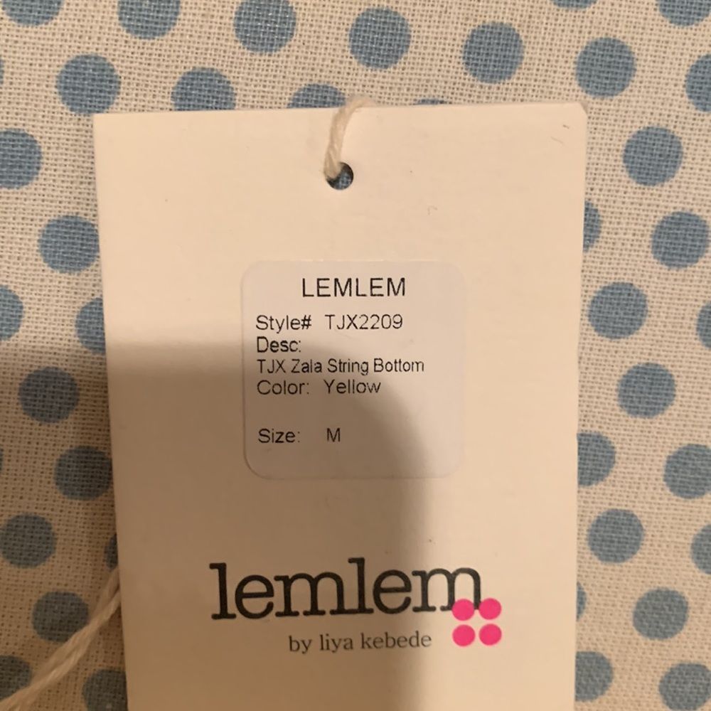 NWT LemLem Zala Printed Side Tie Bikini Bottom. Yellow. Medium - Picture 6 of 10